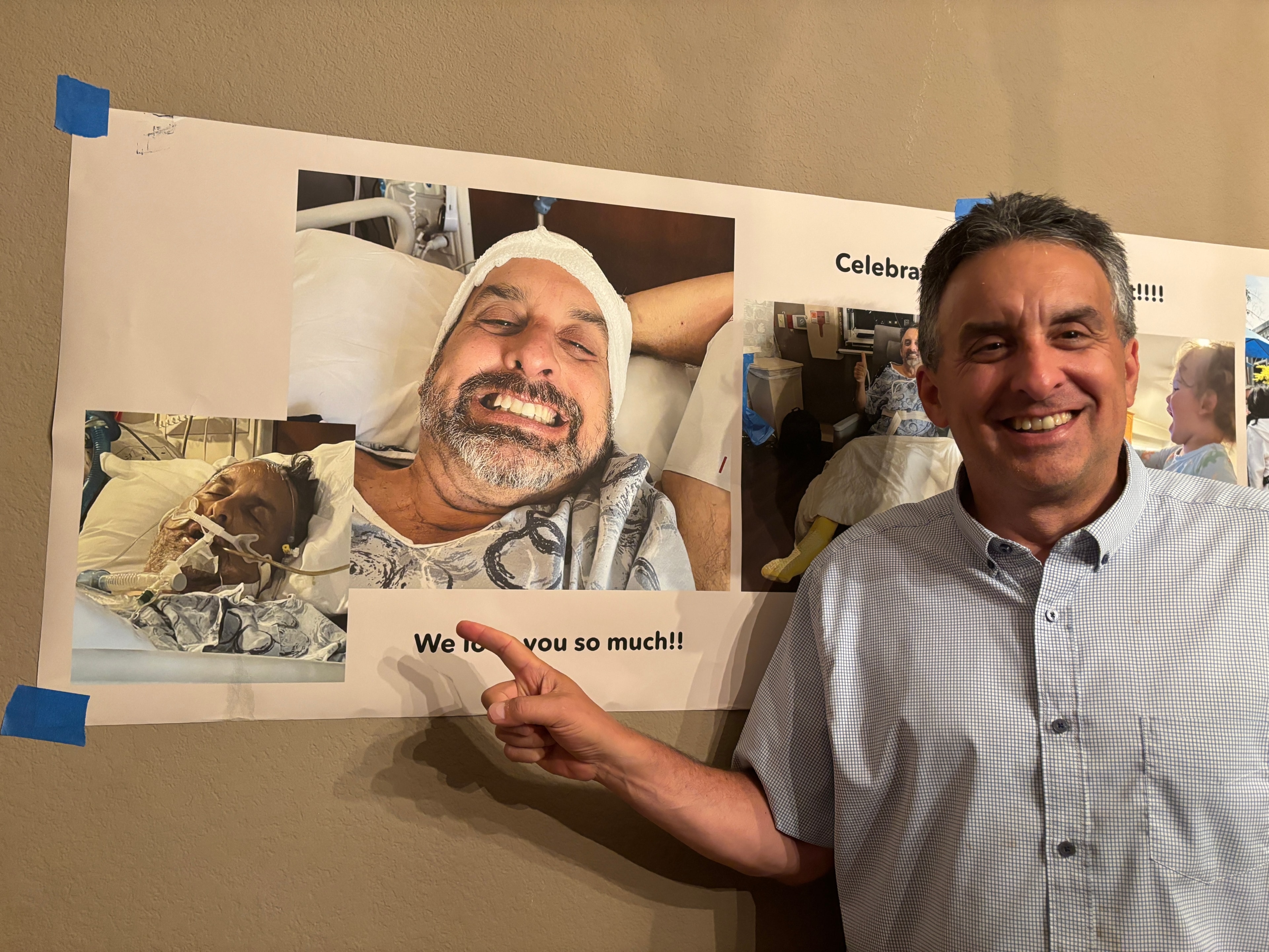 Caregiver supporting a stroke survivor through recovery